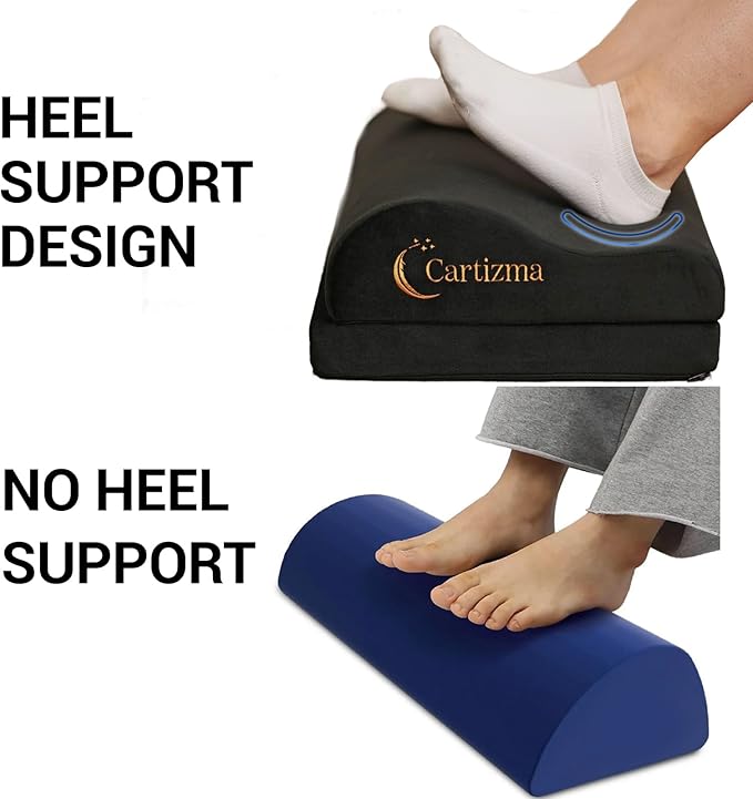 Foot Rest for Under Desk at Work-Ergonomic FootRest UnderDesk Foot Stool for Pain Relief with Washable Covers-Non-Slip Under Desk Footrest Office, Home & Travel-Adjustable Office Foot Rest