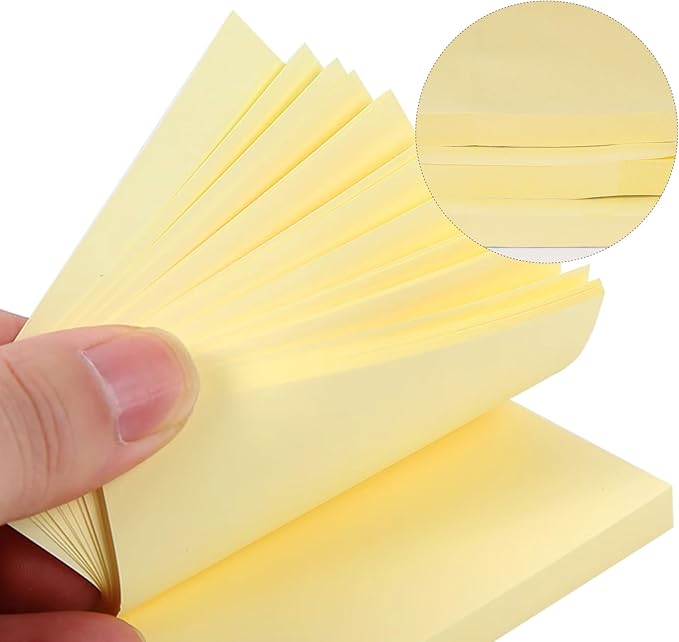 12 Pads Large Sticky Notes Yellow,3 x 5'' Self-Stick Notes Pads Recyclable,100 Sheets/Pad Super Sticking Power 76x127mm,1200 Sheets Clean Removal Sticky Notes Easy to Post for Note Taking,to Do Lists