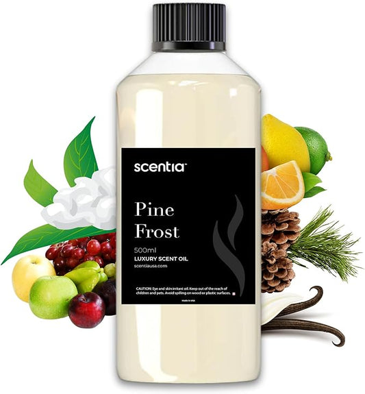 Pine Frost Essential Oil – 500ml Professional Holiday Diffuser Oil | Crisp Winter Blend with Fir, Pine, Citrus & Vanilla | Bulk Aromatherapy for Homes, Spas, Hotels & DIY Candle Supplies