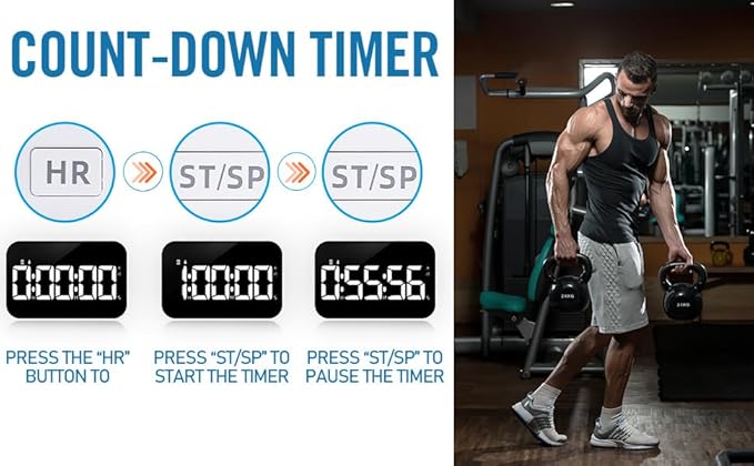 Kitchen Timer （1.5" Number） Large Digital Magnetic Timer, Rechargeabilit, Countdown and Countup, 3 Brightness Display, 3 Volume Levels and Vibration Mode, for Cook, Kids Adults Study Teaching