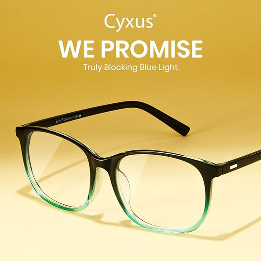 Cyxus Blue Light Blocking Glasses Women Men Computer Gaming Square Glasses UV400 Protection Anti Eyestrain