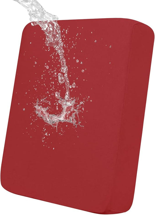 Easy-Going 100% Waterproof Chair Sofa Seat Cushion Slipcovers Couch Cushion Cover Stretch Furniture Protector for Kids, Pets (Chair Cushion, Christmas Red)