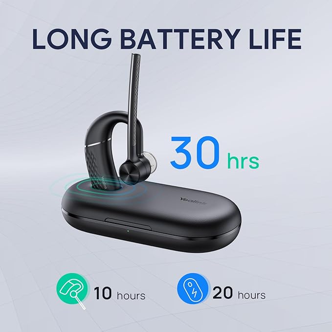 Yealink BH71 Pro Bluetooth Headset with USB Dongle, Teams Certified, 4 Noise Cancelling Microphone, Fit for Computer Laptops, Wireless Earpiece for Business Office Work Calling
