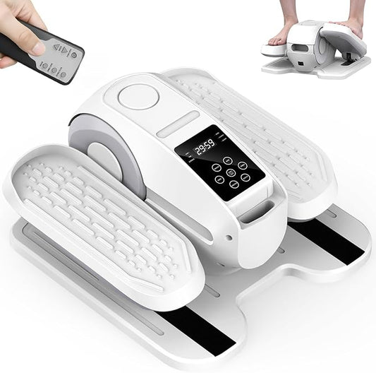 Under Desk Elliptical Exercise Machine,Ellipse Leg Exerciser as Seen on TV,12 Speeds Leg Exerciser While Sitting for Seniors, Portable Electric Seated Foot Pedal Exerciser for Home Office