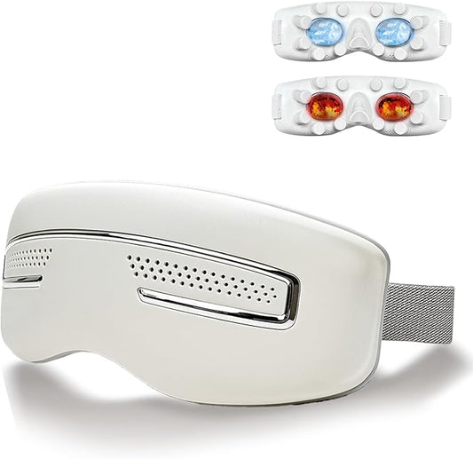 Eye Massager with Heat and Cooling, Rapid Cooling Eye Massager for Puffy Eyes, Heated Eye Masks for Dry Eyes, Bluetooth Eye Mask for Sleeping, Birthday Gifts for Women/Men