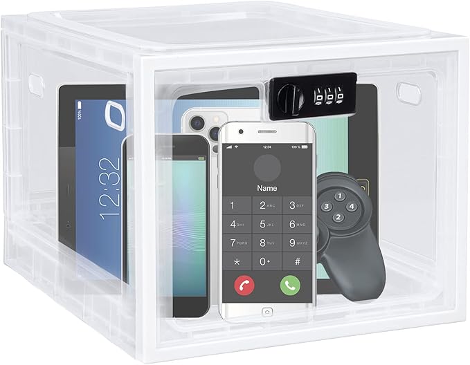 Lalifebuss Medicine Lock Box, Medication Lockable Container for Refrigerator Food Safe Locking Box Tablet Phone Locked Box for Kitchen Home School and Office Safety