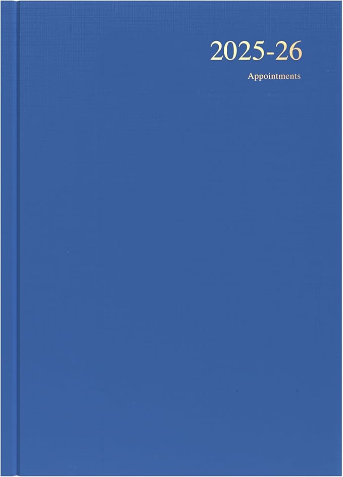 Collins 'Essentials' 12 Month Mid/Academic Year Planner, July 2025-July 2026 Day-to-Page Appointments Diary, A4 Hard Cover, Blue