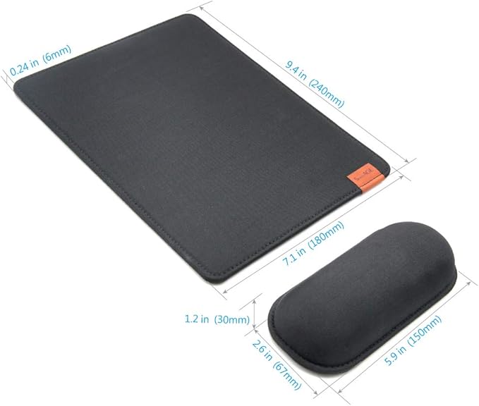 SenseAGE Detachable Ergonomic Mouse Pad with Wrist Rest Support, Adjustable Placement for Pain Relief, Non-Slip Base, for Computer & Laptop, Office Desk Accessories, 9.7 x 7.3 in (Light Grey)