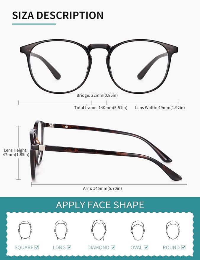 CNLO Blue Light Blocking Glasses,Computer Glasses,Anti Eyestrain, Lightweight Frame Eyeglasses Men/Women