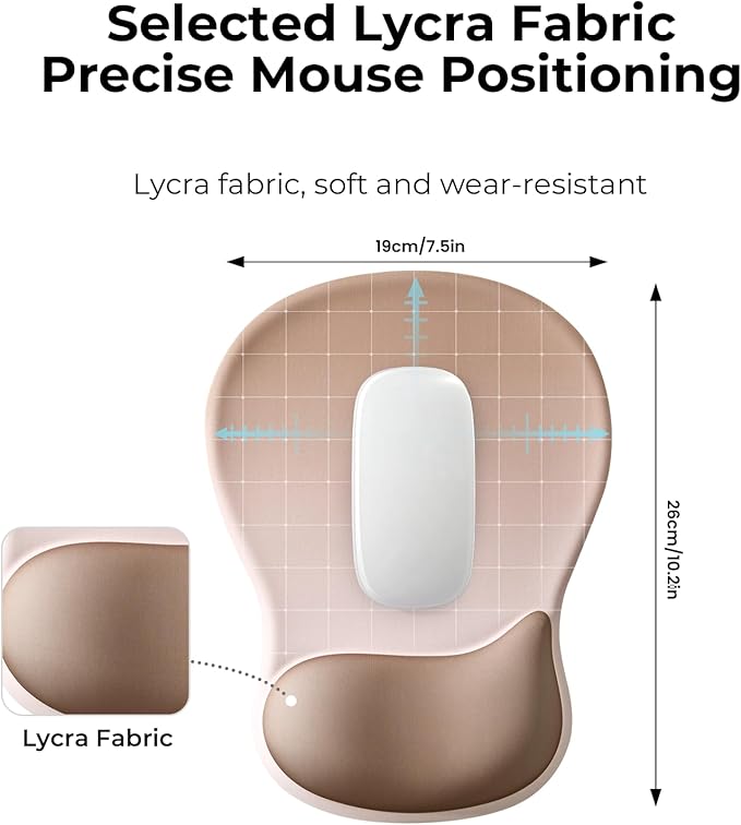 EooCoo Ergonomic Mouse Pad with Gel Wrist Rest Support Middle Concave Design, Relieve Wrist Pain Mousepad, Non-Slip Base for Laptop, Office Desk Accessories, Carpal Tunnel Syndrome