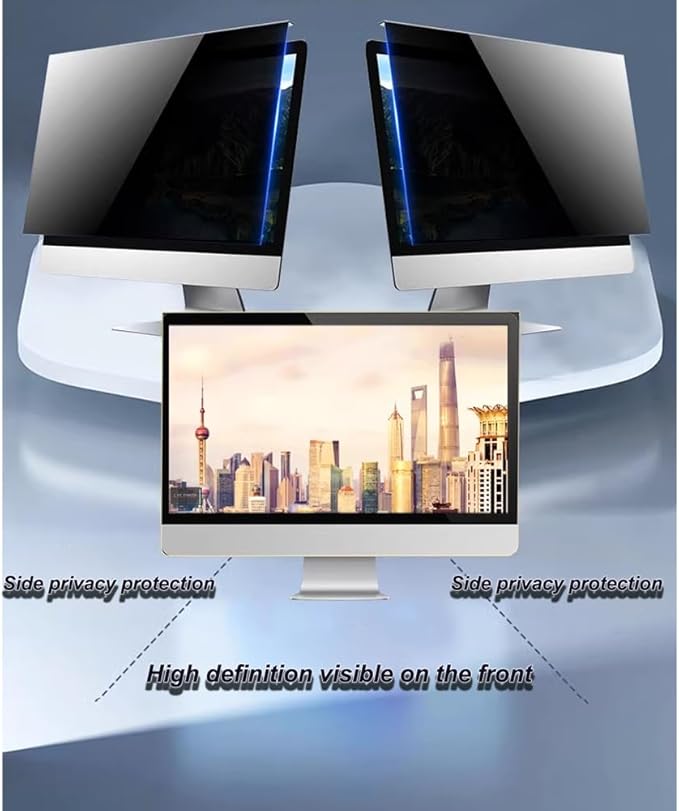 24 inch Hanging Monitor Computer Privacy Screen Filter, Anti Glare Blue Light Screen Protector Panel, Computer Screen Privacy Shield for Widescreen Monitor, 24 inch 16:9 Aspect Ratio