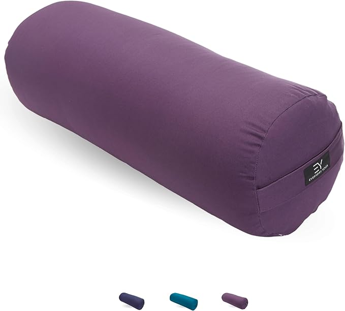 Everyday Yoga Premium Bolster, Meditation Pillow, Super Soft & Lightweight with Carry Handle - Firm Support for Restorative Yoga, Multi-color