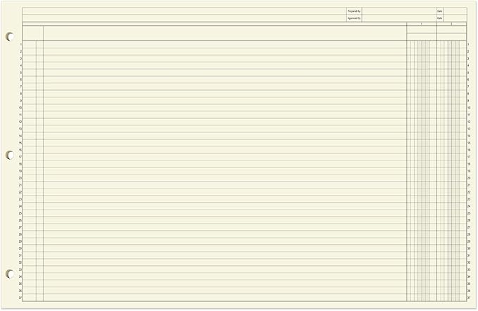BookFactory Ledger Pad/Large 2 Column Accounting Ledger Columnar (Two Columns) Pads - 17'' x 11'', 50 Pages, Notepad Landscape Format (PAD-050-CLCPD3(17x11-Ledger-2)-AX)