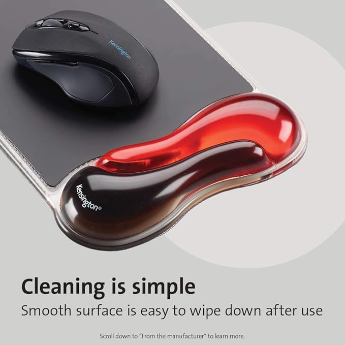 Kensington Duo Gel Mouse & Keyboard Wrist Rest Bundle Set, Ergonomic Keyboard and Mouse Pad With Wrist Support, Keyboard Wrist Rest, Computer Keyboard Pad, Cooling Gel, Non-Skid Backing, Red K50036WW