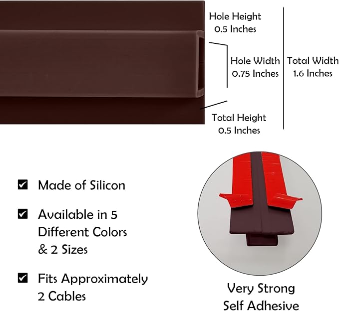 Rubber Bond TV Cord Hider Cable Protector - Strong Self Adhesive Wall Cord Cover Cable Hider - Low Profile Cable Management Wall Cord Concealer Cable Raceway