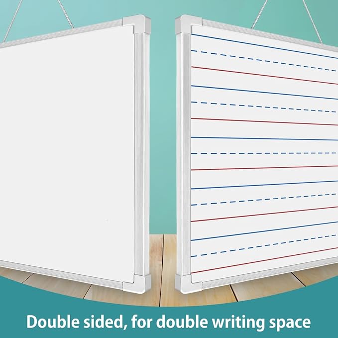Dry Erase Board and Marker 11X14 Magnetic Mini White Boards, Double Sided Small White Boards Dry Erase Board with Lines Ruled and Blank for Kids