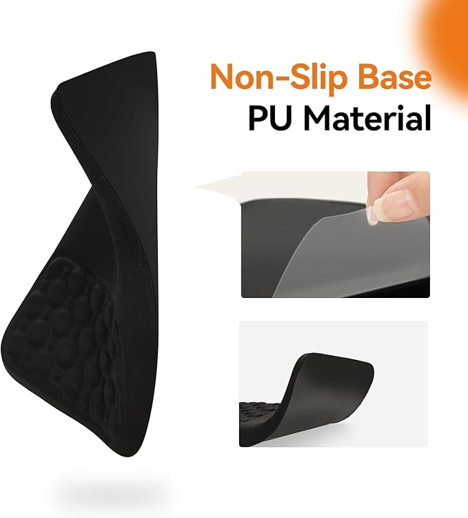 Ospelelf Mouse Pad with Wrist Rest Black Ergonomic Comfortable Pain Relief Mousepad Wrist Support for Laptop Computer