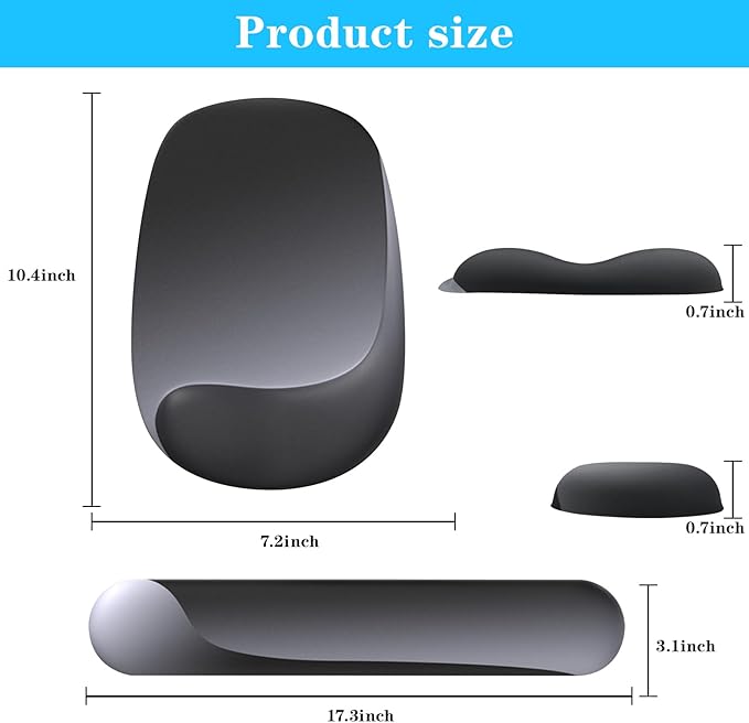 Wrist Rest for Keyboard and Mouse, Ergonomic Gel Computer Keyboard Wrist Rest with Memory Foam, Keyboard Wrist Support Pad for Long Hours of Work, Gaming, Studying-Relieve Wrist Pain