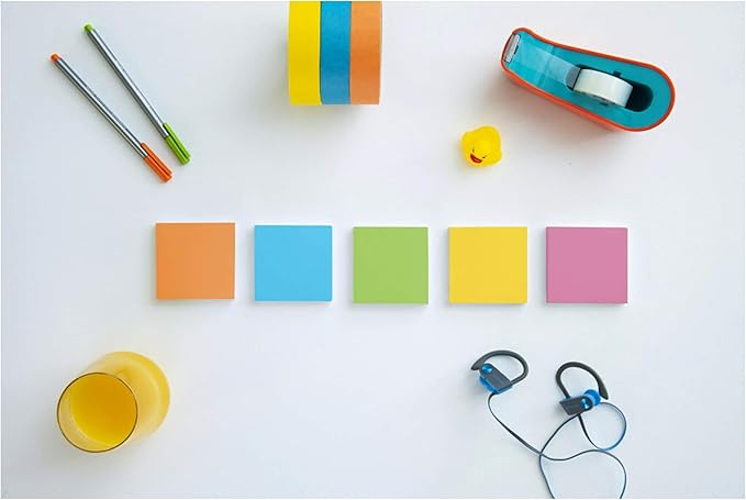 Post-it Super Sticky Notes, 24 Sticky Note Pads, 3 x 3 in., School Supplies, Office Products, Sticky Notes for Vertical Surfaces, Monitors, Walls and Windows, Energy Boost Collection