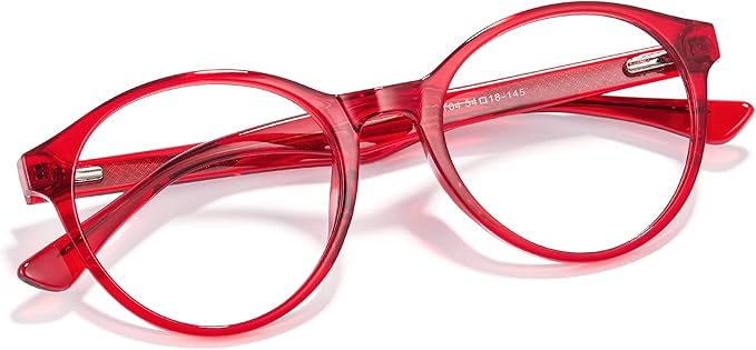 Cyxus TR90 Oversized Blue Light Blocking Glasses Women - Spring Hinge Round Frame Computer Use Anti Eye Strain 8018