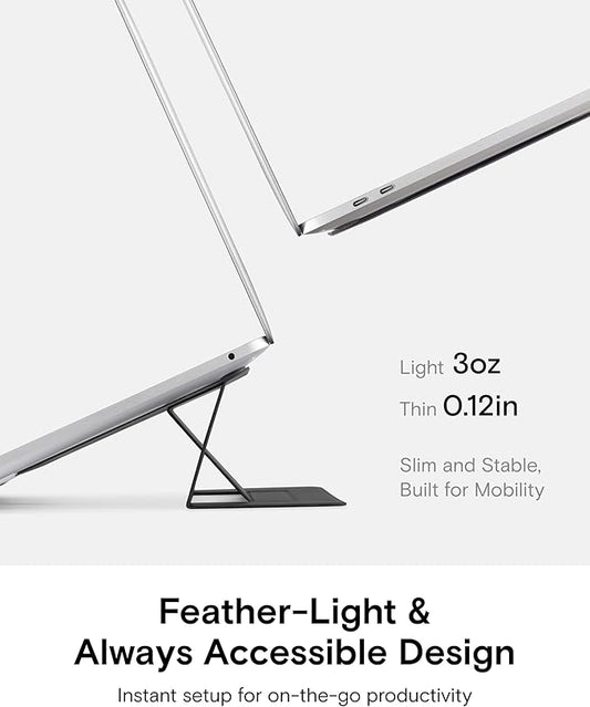 MOFT Laptop Stand for Desk, Adhesive MacBook Computer Stand with 2 Adjustable Viewing Angles, Foldable and Portable Laptop Riser Compatible with 11"-16" Laptops, Starry Grey(Adhesive Version)