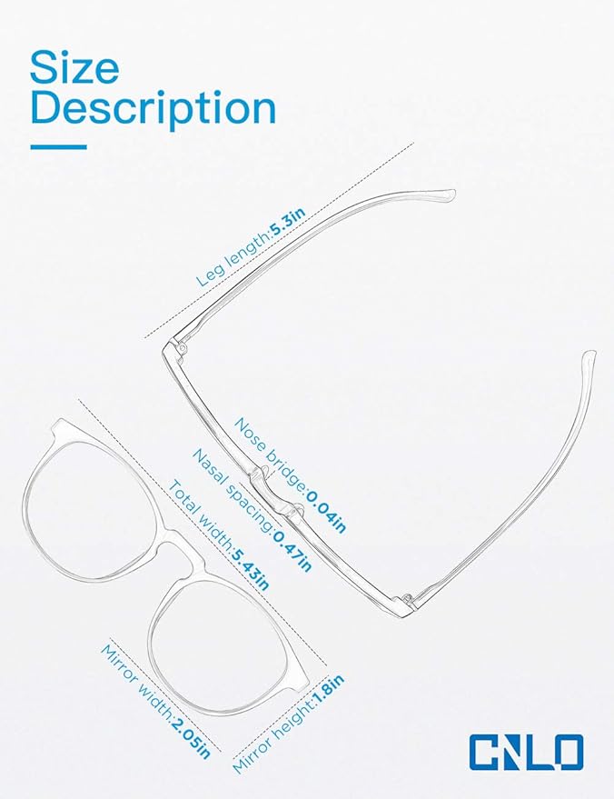 CNLO Blue light blocking Glasses,Computer Gaming Glasses,TV Glasses，For UV Protection,Anti Eyestrain,Lightweight Frame Eyewear,Opaque Men/Women(BLACK)