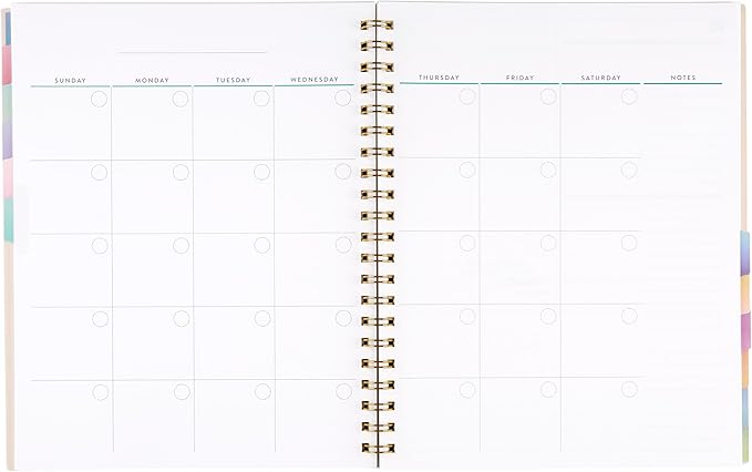 Inspired by Erin Condren Large Undated Planner, 12-Month Customizable Weekly and Monthly Layout, 9" x 11" Size, Premium 100gsm Paper, Includes Stickers and Pocket Folder