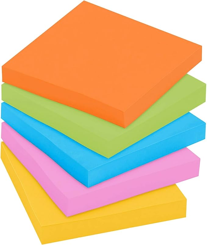 Post-it Super Sticky Notes, 24 Sticky Note Pads, 3 x 3 in., School Supplies, Office Products, Sticky Notes for Vertical Surfaces, Monitors, Walls and Windows, Energy Boost Collection