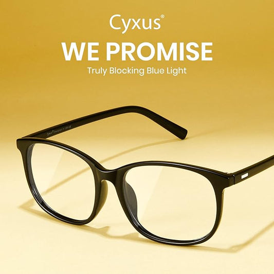 Cyxus Blue Light Blocking Glasses Women Men Computer Gaming Square Glasses UV400 Protection Anti Eyestrain