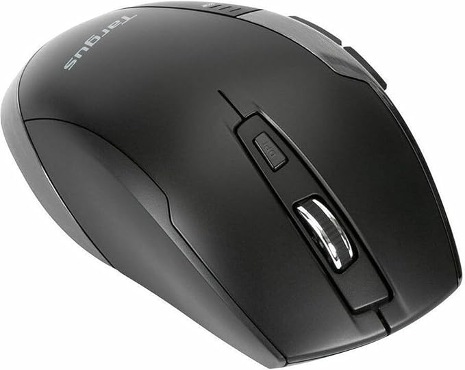 Targus Bluetrace Wireless Ergonomic Mouse, 2.4GHz Connection with USB and Laser Precision, 7 Functional Buttons, Black (AMW584GL)