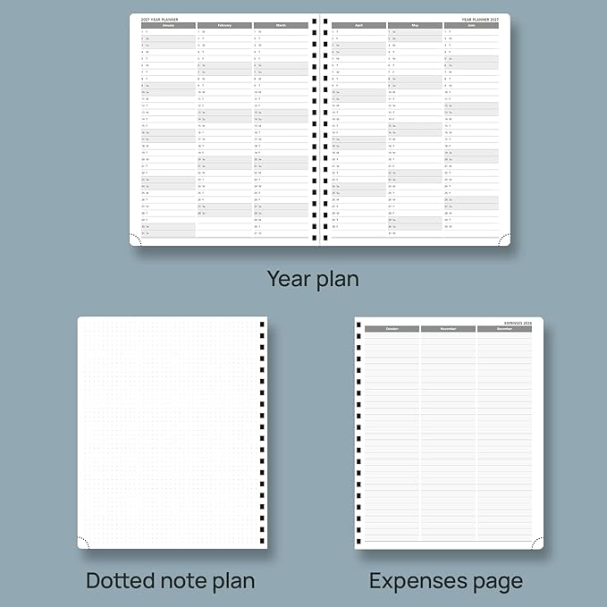 POPRUN 2026 Planner (Large - 8.5" x 10.5") with Hourly Schedule, Vertical Layout - 2026 Weekly Calendar (Jan. 2026 - Dec.2026) for Time Management, Monthly Tabs, Spiral Bound, Soft Cover - Burgundy Red