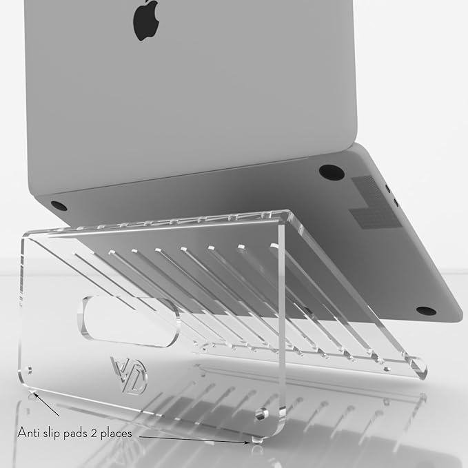 6MM Acrylic Laptop Stand with Ergonomic Design, Compatible with 10-17 Inch Laptops, Made in USA
