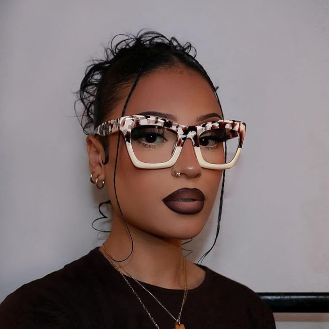 VOOGLAM Stylish Rectangle Blue Light Blocking Glasses for Women Anti Eyestrain Dry Eyes Eyewear Sienna