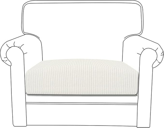 Easy-Going Stretch Chair Cushion Cover Sofa Cushion Furniture Protector Sofa Seat Sofa Slipcover Sofa Cover Soft Flexibility with Elastic Bottom(Chair Cushion, Cream)