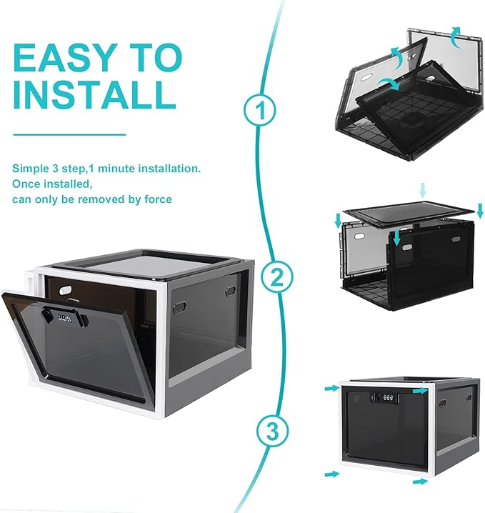 Lalifebuss Medicine Lock Box, Medication Lockable Container for Refrigerator Food Safe Locking Box Tablet Phone Locked Box for Kitchen Home School and Office Safety