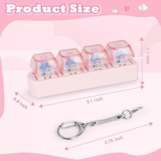 Keyboard Fidget Toy for Adults Keyboard Clicker with LED Light Keychain Fidget Stress Relief Sensory Toy