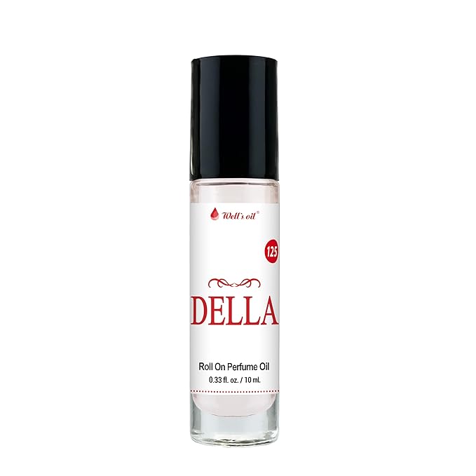 Well's Oil Roll-On Perfume Oil (Della) | Citrus, Floral & Musky Notes | Long-Lasting | Paraben-Free | 0.33 Fl Oz / 10 ml