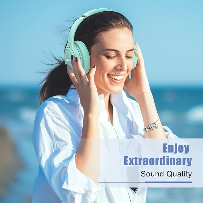 BERIBES Bluetooth Headphones Over Ear, 65H Playtime and 6 EQ Music Modes Wireless Headphones with Microphone, HiFi Stereo Foldable Lightweight Headsets, Deep Bass for Home Office Cellphone PC Ect.