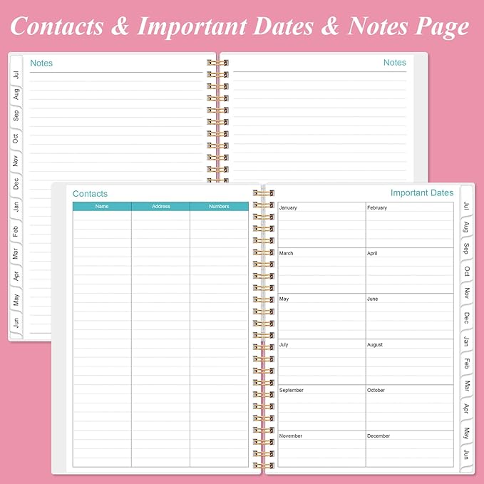 2025-2026 Appointment Book & Planner - Hourly Planner from July 2025 - June 2026, Weekly Appointment Book 2025-2026 with 30-Minute Interval, 6.4" x 8.5", Pink