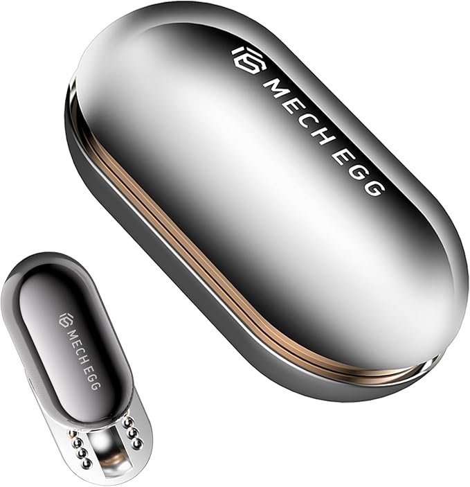 Mech Egg Fidget Slider Metal Fidget Toys EDC Clicky Slider Fidget Egg Sensory for Office Executive Desk Adults Relieve Stress ADHD/Autism (Silver)