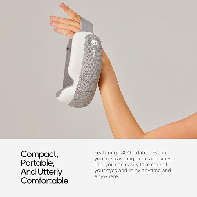 Eye Massager & Bluetooth Heat Sleep mask,Parents Gift Sets |with Storage Bag & Greeting Card | Migraine Relief,Relaxation,Bedtime Stress Relief | White Noise,3D airbag kneading| Smart Head Massager