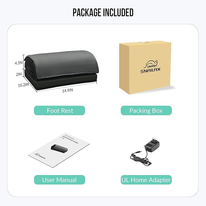 Snailax Foot Rest Under Desk at Work, Heated Under Desk Foot Stool with Double Layer Adjustable Height, Feet Warmer with Vibration Massage, Ergonomic Gaming Home Footstool for Lumbar Back Knee Pain