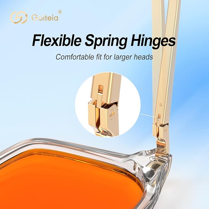 Goiteia Orange Blue Light Blocking Glasses-Retro 70s Blue Light Glasses for Men Women, Easier Sleep and Migraine Relief