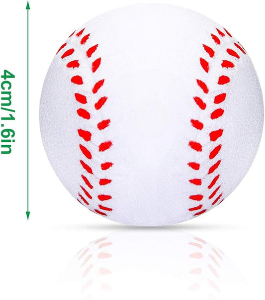 Blulu 30 Packs Baseball Stress Balls Party Favors Foam Mini Baseball Squeeze Balls for Kids, School Carnival Reward and Party Supplies