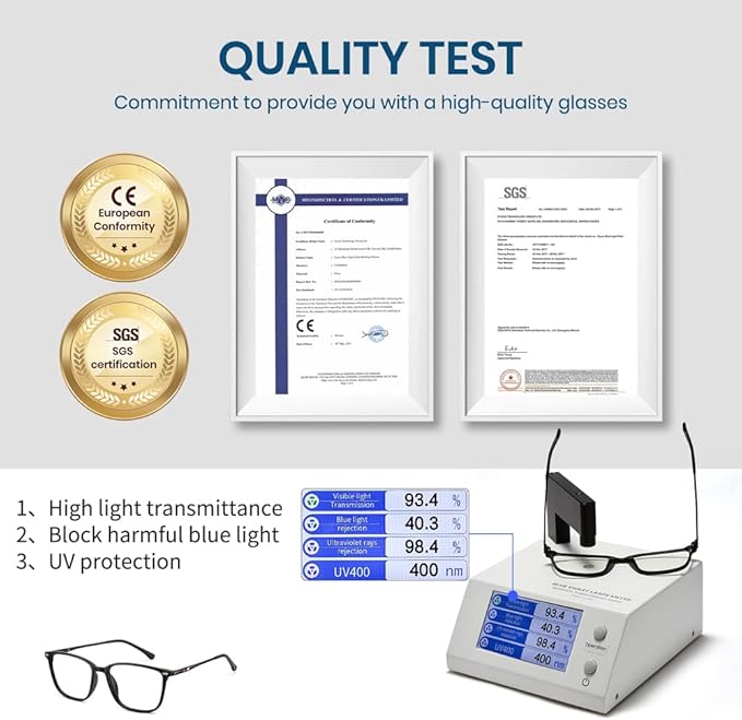 Cyxus Blue Light Blocking Glasses Men Women Computer Gaming Glasses Rectangle TR90 frame Anti Eyestrain UV400 Black