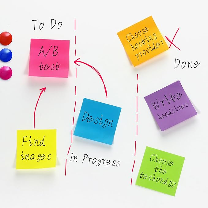 Early Buy Sticky Notes 6 Bright Color 12 Pads Self-Stick Notes 3 in x 3 in, 100 Sheets/Pad