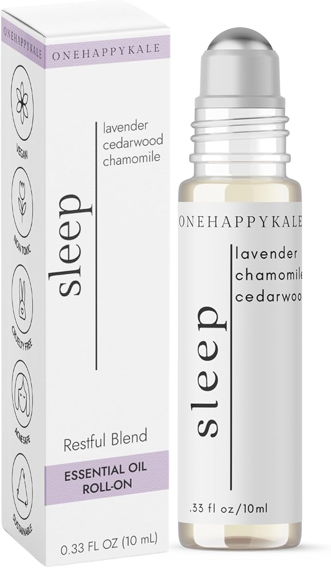 Sleep Essential Oil Roll-On 10ml – Relaxing Aromatherapy with Lavender, Cedarwood & Roman Chamomile for Deep Sleep & Stress Relief – Therapeutic Grade, Natural Oils, Acne-Safe, Vegan & Cruelty-Free