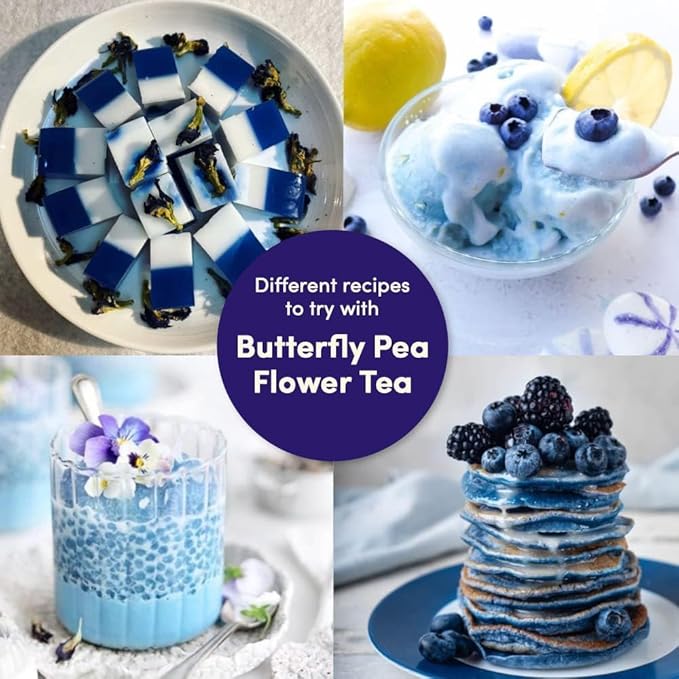 VAHDAM, Butterfly Pea Flower Tea Bags (40 Pyramid Teabags) Vegan, Non-GMO | Delicate & Earthy | Direct From Source - Plant Based Biodegradable Tea Bags | Brew Iced Tea, Cooking, Mocktails & Cocktails