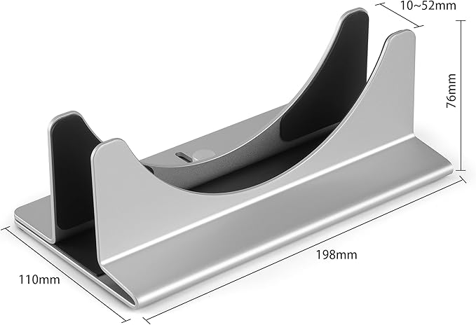 Adjustable Mac mini Stand Aluminium Vertical Laptop Holder Desk Mount - Universal Fit for Mac mini 2005-2023, Compatible with Laptop and Mini PC - Slot Width (10-52mm/0.4-2 inch)