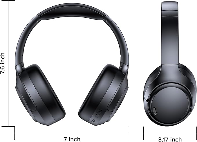 TAGRY Hybrid Active Noise Cancelling Headphones 120Hrs Playtime ENC Clear Call Bluetooth Headphone Over Ear Wireless Headphones Hi-Res Audio ANC Headset with Low Latency Mode for Game Travel Home PC